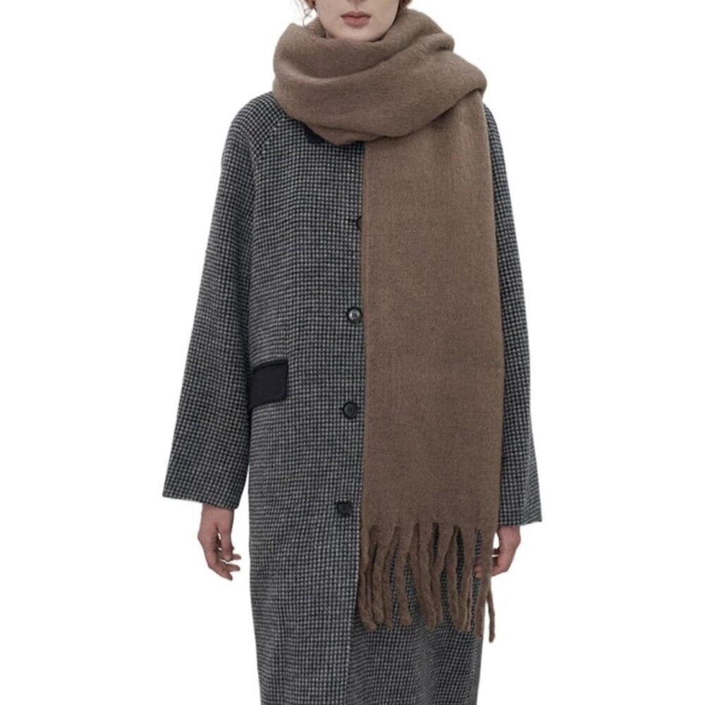 Women's Brown Chunky Scarf Soft Warm Winter Scarf for Cold Weather Christmas